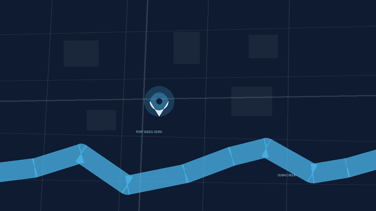 Illustrated map showing SABA NASSEB TECHNICAL SERVICES location near Dubai Creek in Port Saeed, Deira, Dubai